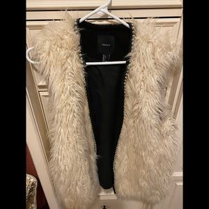 White/Cream fur vest